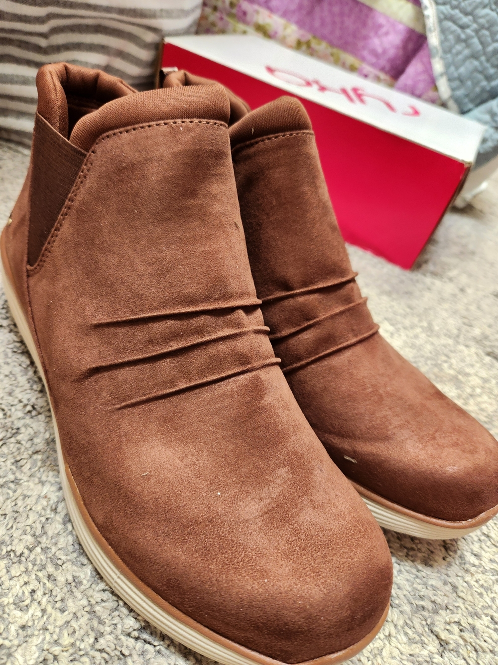 Ryka Brown Suede Ankle Booties